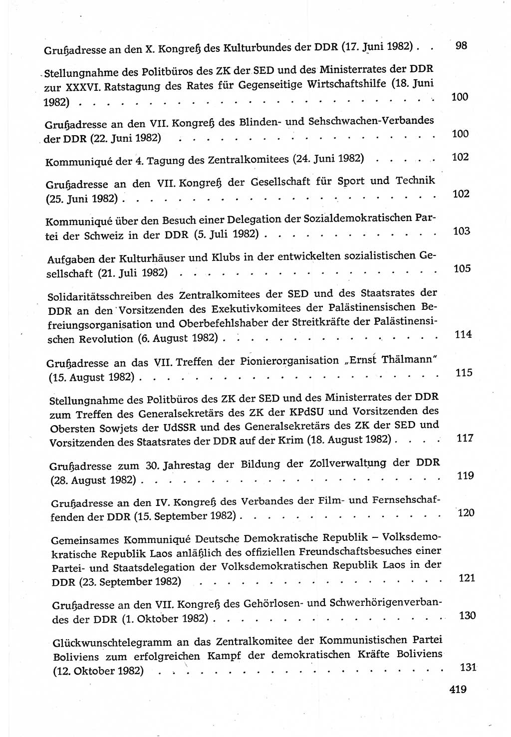 Dokumente der Sozialistischen Einheitspartei Deutschlands (SED) [Deutsche Demokratische Republik (DDR)] 1982-1983, Seite 419 (Dok. SED DDR 1982-1983, S. 419)