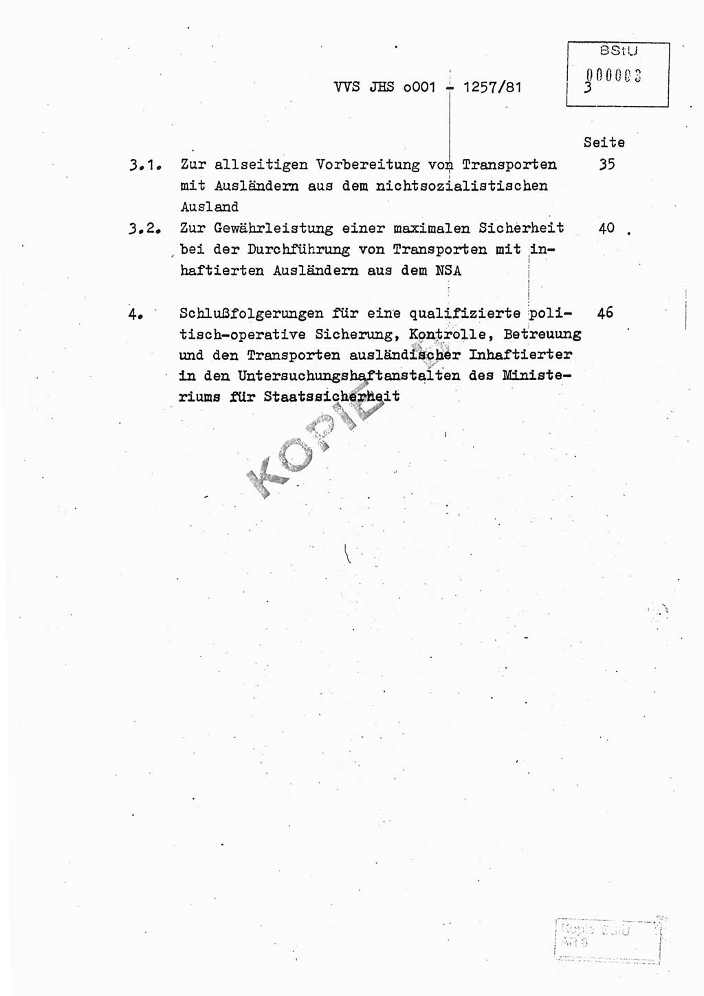 Fachschulabschlußarbeit Unterleutnant Dieter Möller (BV Rst. Abt. ⅩⅣ), Ministerium für Staatssicherheit (MfS) [Deutsche Demokratische Republik (DDR)], Juristische Hochschule (JHS), Vertrauliche Verschlußsache (VVS) o001-1257/81, Potsdam 1982, Seite 3 (FS-Abschl.-Arb. MfS DDR JHS VVS o001-1257/81 1982, S. 3)