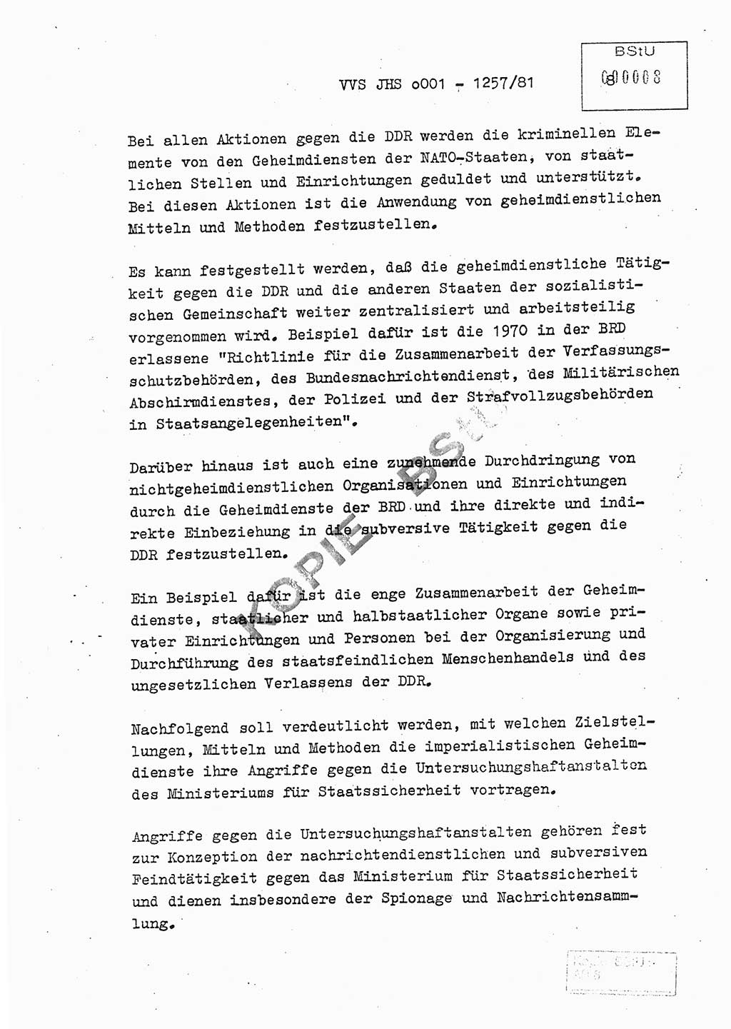 Fachschulabschlußarbeit Unterleutnant Dieter Möller (BV Rst. Abt. ⅩⅣ), Ministerium für Staatssicherheit (MfS) [Deutsche Demokratische Republik (DDR)], Juristische Hochschule (JHS), Vertrauliche Verschlußsache (VVS) o001-1257/81, Potsdam 1982, Seite 8 (FS-Abschl.-Arb. MfS DDR JHS VVS o001-1257/81 1982, S. 8)