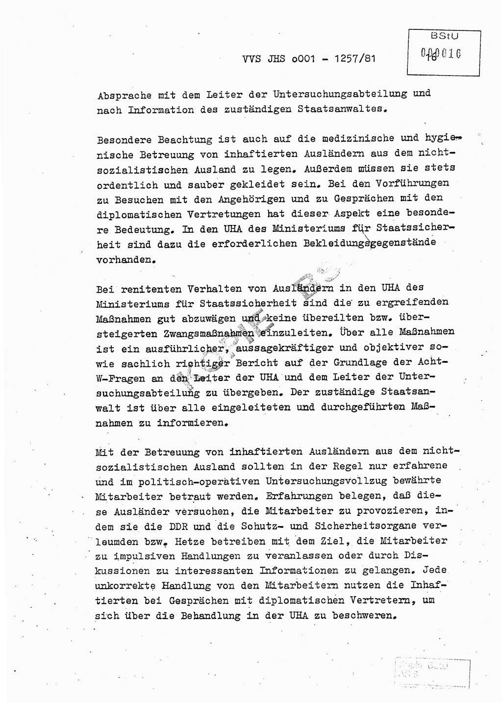 Fachschulabschlußarbeit Unterleutnant Dieter Möller (BV Rst. Abt. ⅩⅣ), Ministerium für Staatssicherheit (MfS) [Deutsche Demokratische Republik (DDR)], Juristische Hochschule (JHS), Vertrauliche Verschlußsache (VVS) o001-1257/81, Potsdam 1982, Seite 16 (FS-Abschl.-Arb. MfS DDR JHS VVS o001-1257/81 1982, S. 16)