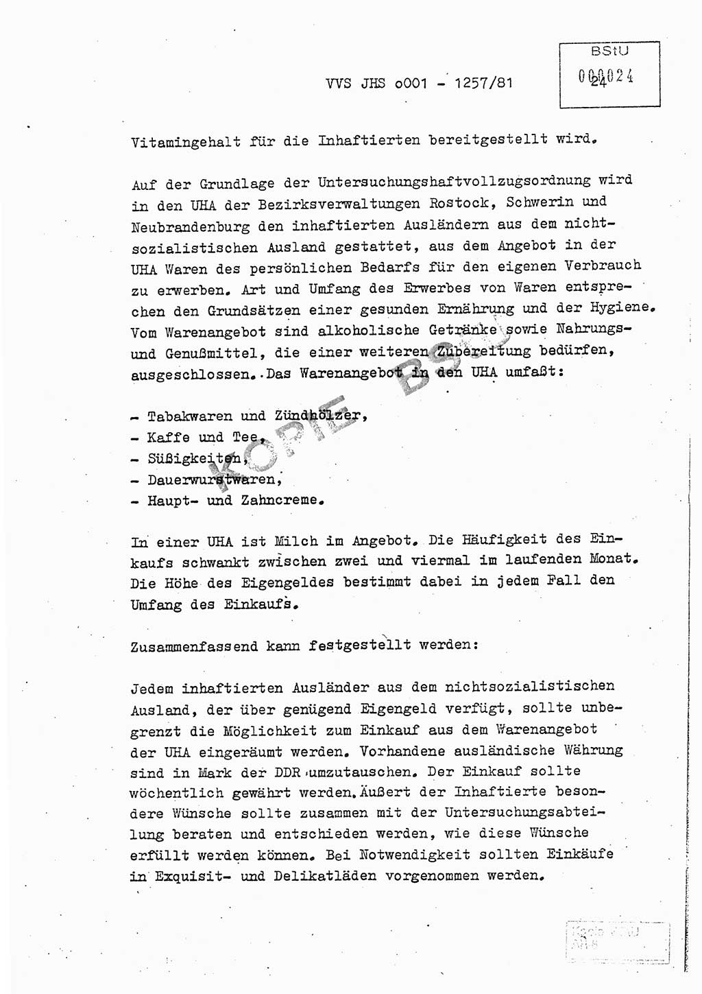 Fachschulabschlußarbeit Unterleutnant Dieter Möller (BV Rst. Abt. ⅩⅣ), Ministerium für Staatssicherheit (MfS) [Deutsche Demokratische Republik (DDR)], Juristische Hochschule (JHS), Vertrauliche Verschlußsache (VVS) o001-1257/81, Potsdam 1982, Seite 24 (FS-Abschl.-Arb. MfS DDR JHS VVS o001-1257/81 1982, S. 24)