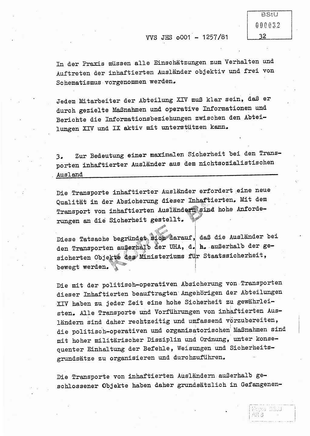 Fachschulabschlußarbeit Unterleutnant Dieter Möller (BV Rst. Abt. ⅩⅣ), Ministerium für Staatssicherheit (MfS) [Deutsche Demokratische Republik (DDR)], Juristische Hochschule (JHS), Vertrauliche Verschlußsache (VVS) o001-1257/81, Potsdam 1982, Seite 32 (FS-Abschl.-Arb. MfS DDR JHS VVS o001-1257/81 1982, S. 32)