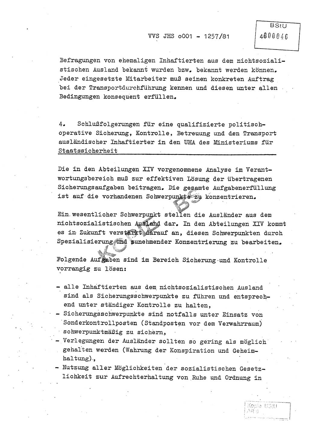 Fachschulabschlußarbeit Unterleutnant Dieter Möller (BV Rst. Abt. ⅩⅣ), Ministerium für Staatssicherheit (MfS) [Deutsche Demokratische Republik (DDR)], Juristische Hochschule (JHS), Vertrauliche Verschlußsache (VVS) o001-1257/81, Potsdam 1982, Seite 46 (FS-Abschl.-Arb. MfS DDR JHS VVS o001-1257/81 1982, S. 46)