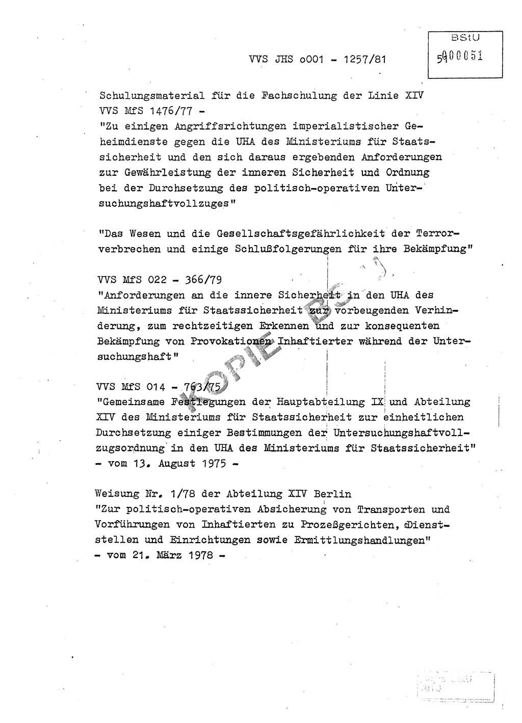 Fachschulabschlußarbeit Unterleutnant Dieter Möller (BV Rst. Abt. ⅩⅣ), Ministerium für Staatssicherheit (MfS) [Deutsche Demokratische Republik (DDR)], Juristische Hochschule (JHS), Vertrauliche Verschlußsache (VVS) o001-1257/81, Potsdam 1982, Seite 50 (FS-Abschl.-Arb. MfS DDR JHS VVS o001-1257/81 1982, S. 50)