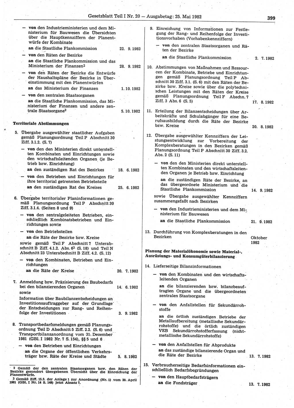 Gesetzblatt (GBl.) der Deutschen Demokratischen Republik (DDR) Teil Ⅰ 1982, Seite 399 (GBl. DDR Ⅰ 1982, S. 399)