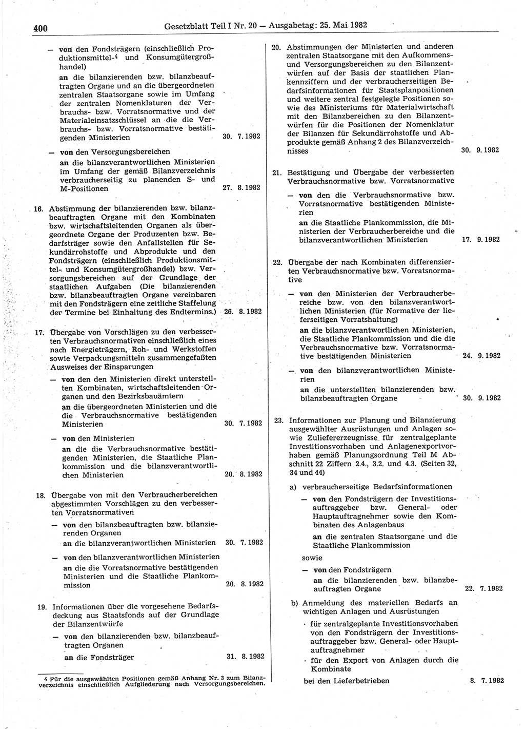 Gesetzblatt (GBl.) der Deutschen Demokratischen Republik (DDR) Teil Ⅰ 1982, Seite 400 (GBl. DDR Ⅰ 1982, S. 400)