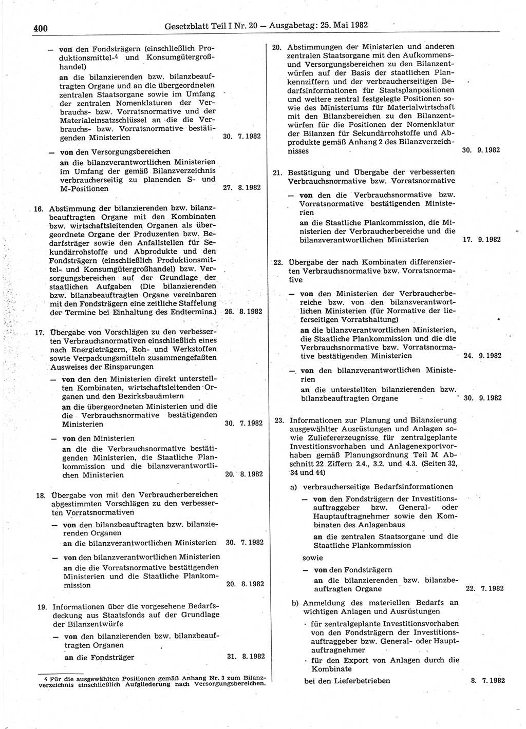 Gesetzblatt (GBl.) der Deutschen Demokratischen Republik (DDR) Teil Ⅰ 1982, Seite 400 (GBl. DDR Ⅰ 1982, S. 400)