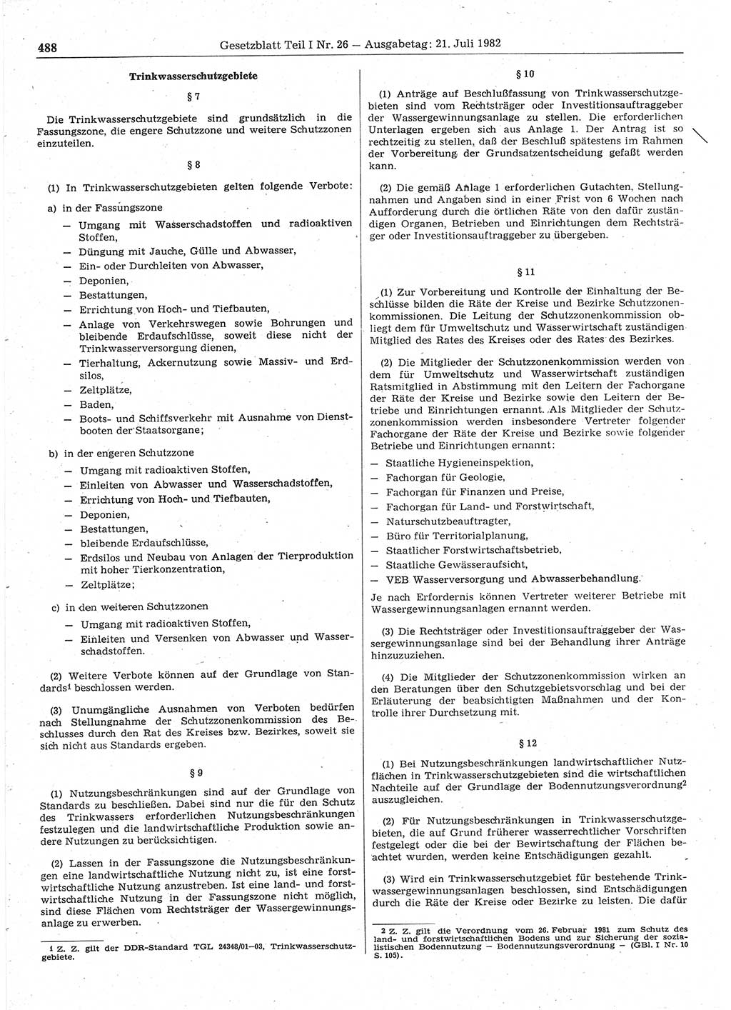 Gesetzblatt (GBl.) der Deutschen Demokratischen Republik (DDR) Teil Ⅰ 1982, Seite 488 (GBl. DDR Ⅰ 1982, S. 488)