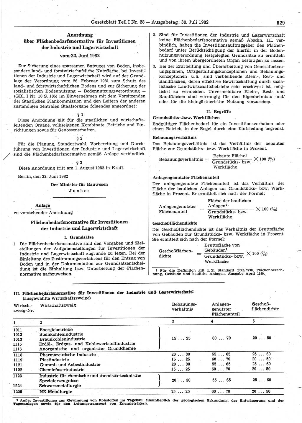 Gesetzblatt (GBl.) der Deutschen Demokratischen Republik (DDR) Teil Ⅰ 1982, Seite 529 (GBl. DDR Ⅰ 1982, S. 529)
