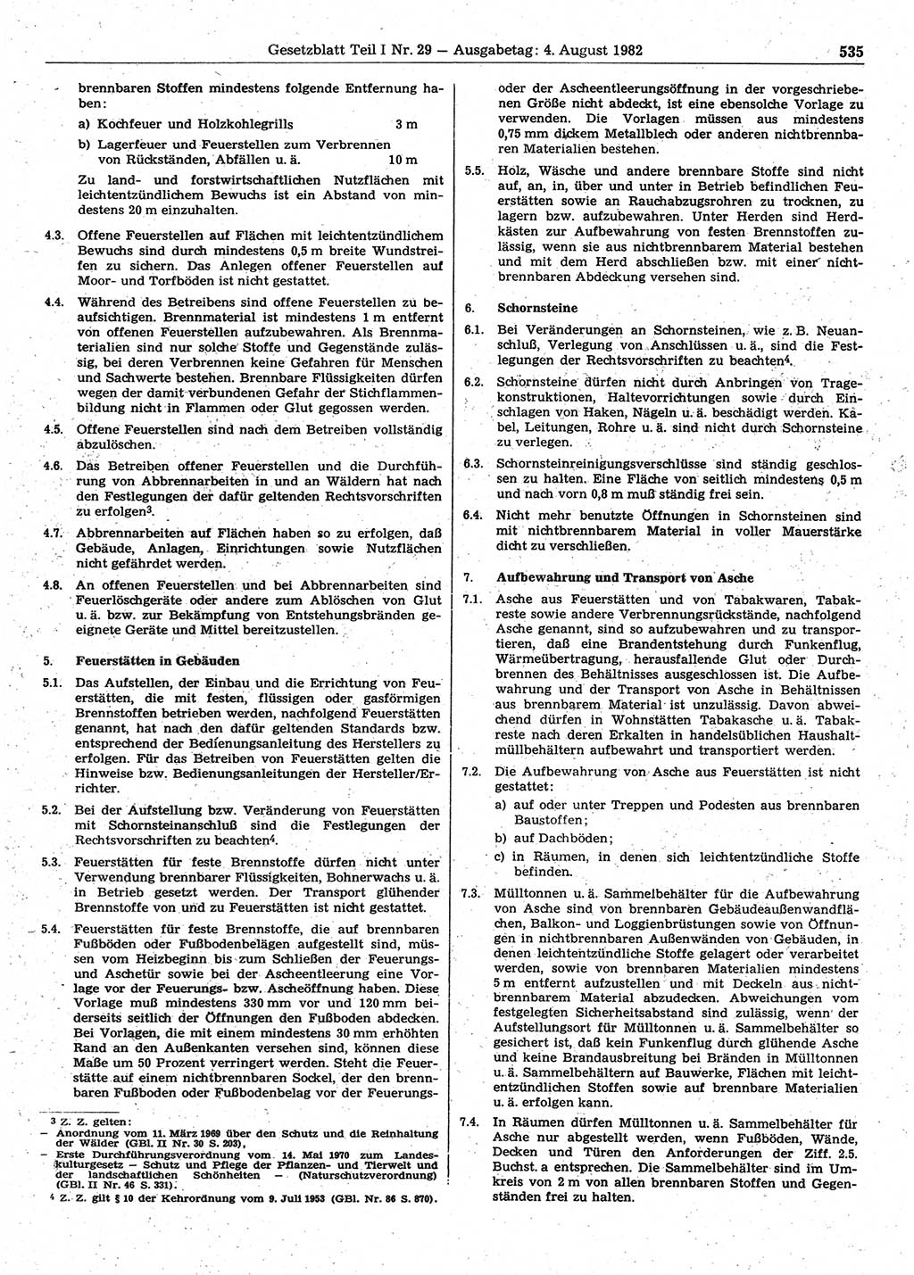 Gesetzblatt (GBl.) der Deutschen Demokratischen Republik (DDR) Teil Ⅰ 1982, Seite 535 (GBl. DDR Ⅰ 1982, S. 535)