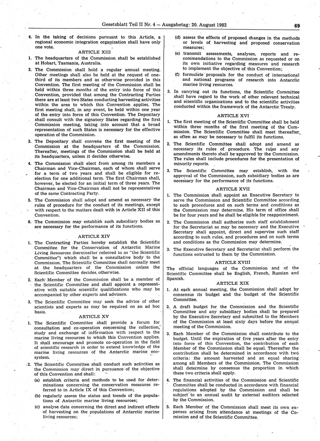 Gesetzblatt (GBl.) der Deutschen Demokratischen Republik (DDR) Teil ⅠⅠ 1982, Seite 69 (GBl. DDR ⅠⅠ 1982, S. 69)