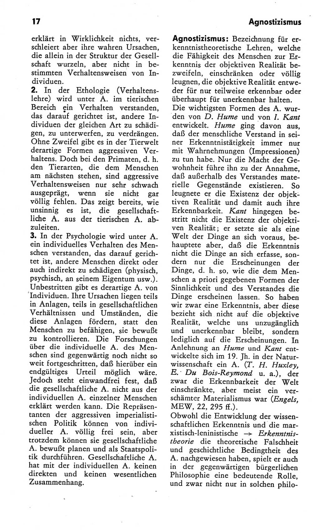 Kleines Wörterbuch der marxistisch-leninistischen Philosophie [Deutsche Demokratische Republik (DDR)] 1982, Seite 17 (Kl. Wb. ML Phil. DDR 1982, S. 17)