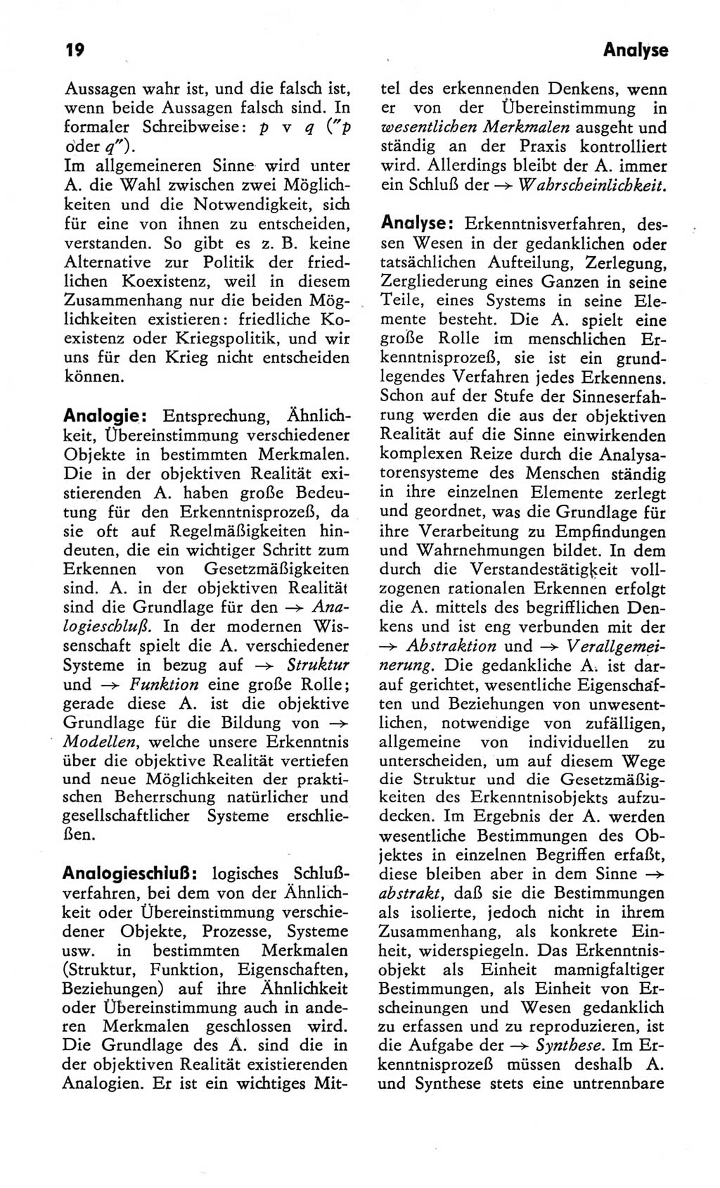 Kleines Wörterbuch der marxistisch-leninistischen Philosophie [Deutsche Demokratische Republik (DDR)] 1982, Seite 19 (Kl. Wb. ML Phil. DDR 1982, S. 19)