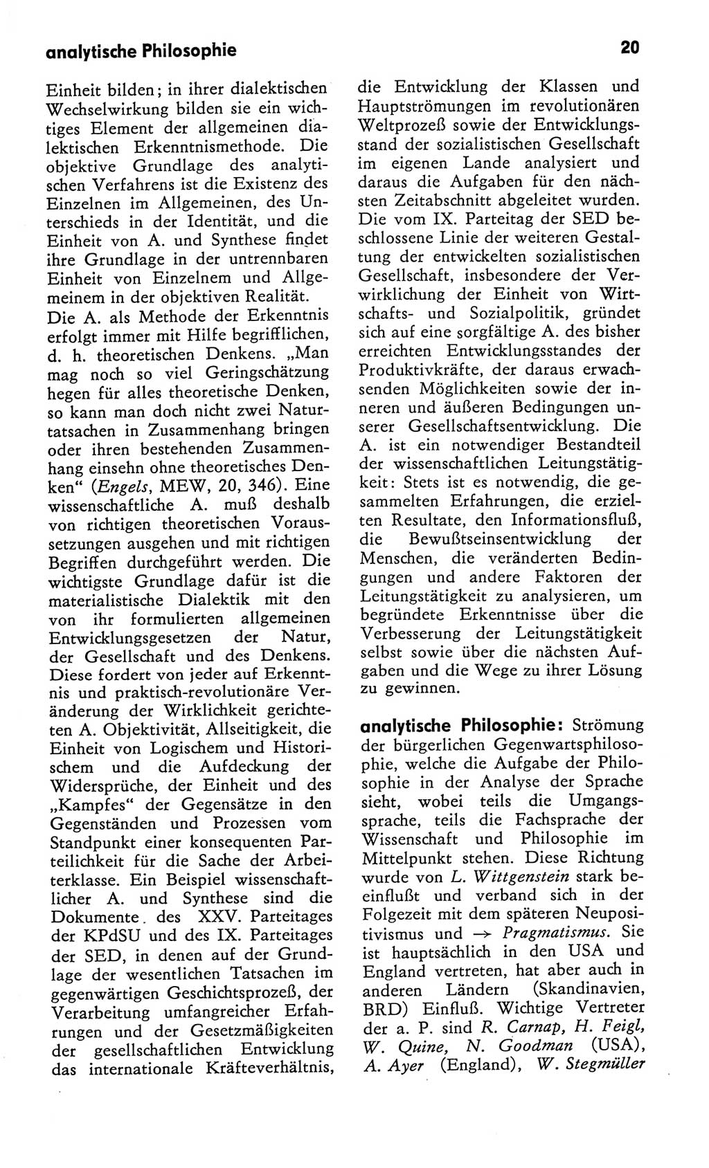 Kleines Wörterbuch der marxistisch-leninistischen Philosophie [Deutsche Demokratische Republik (DDR)] 1982, Seite 20 (Kl. Wb. ML Phil. DDR 1982, S. 20)