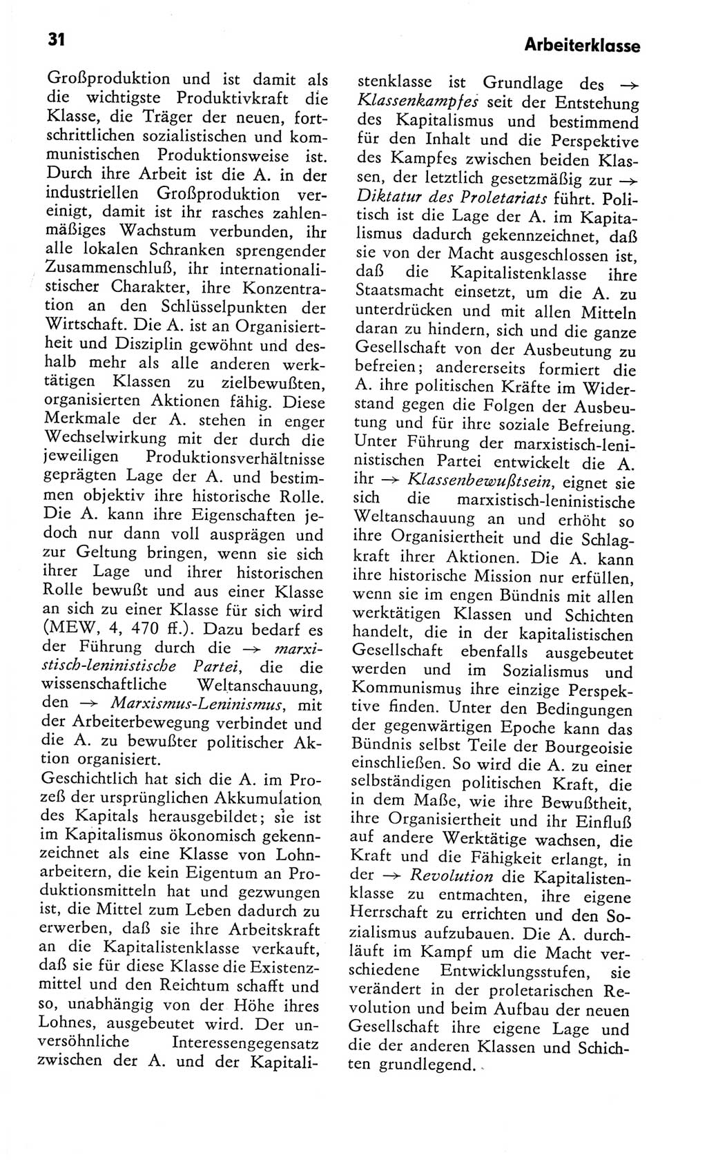 Kleines Wörterbuch der marxistisch-leninistischen Philosophie [Deutsche Demokratische Republik (DDR)] 1982, Seite 31 (Kl. Wb. ML Phil. DDR 1982, S. 31)