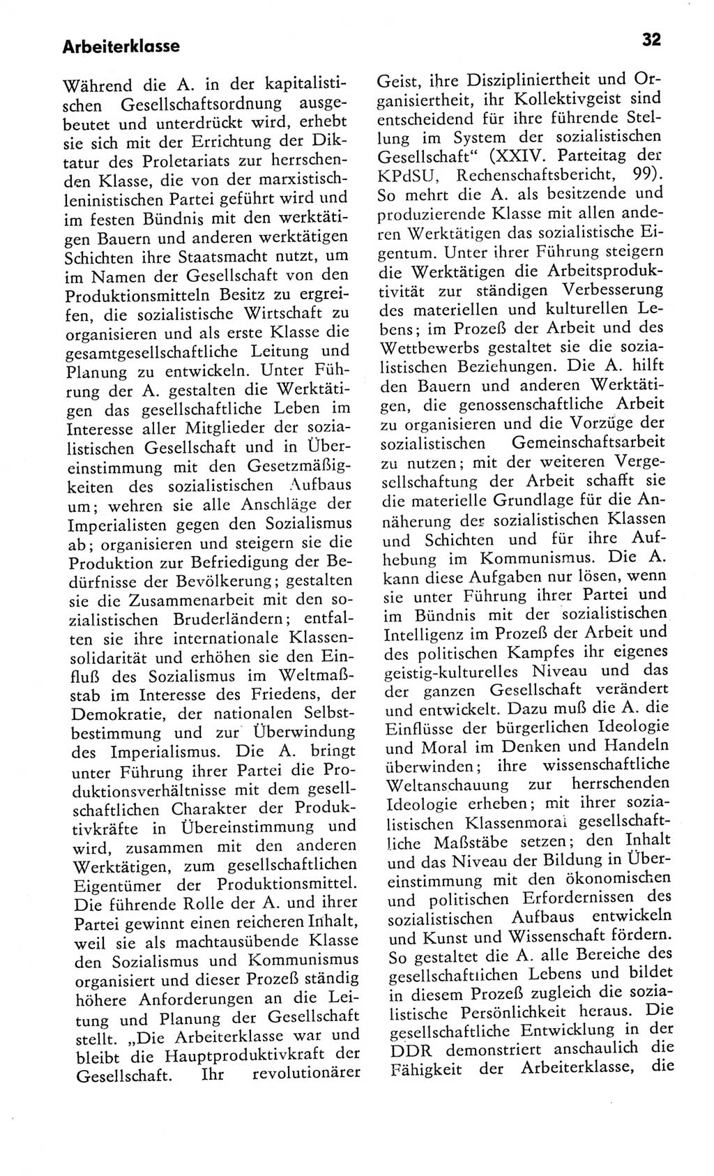 Kleines Wörterbuch der marxistisch-leninistischen Philosophie [Deutsche Demokratische Republik (DDR)] 1982, Seite 32 (Kl. Wb. ML Phil. DDR 1982, S. 32)