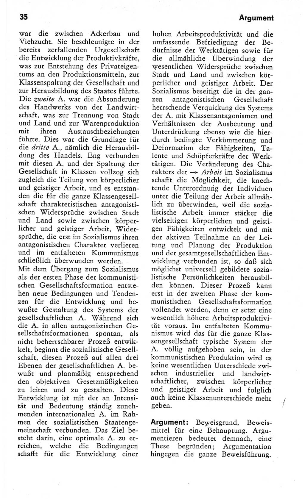 Kleines Wörterbuch der marxistisch-leninistischen Philosophie [Deutsche Demokratische Republik (DDR)] 1982, Seite 35 (Kl. Wb. ML Phil. DDR 1982, S. 35)