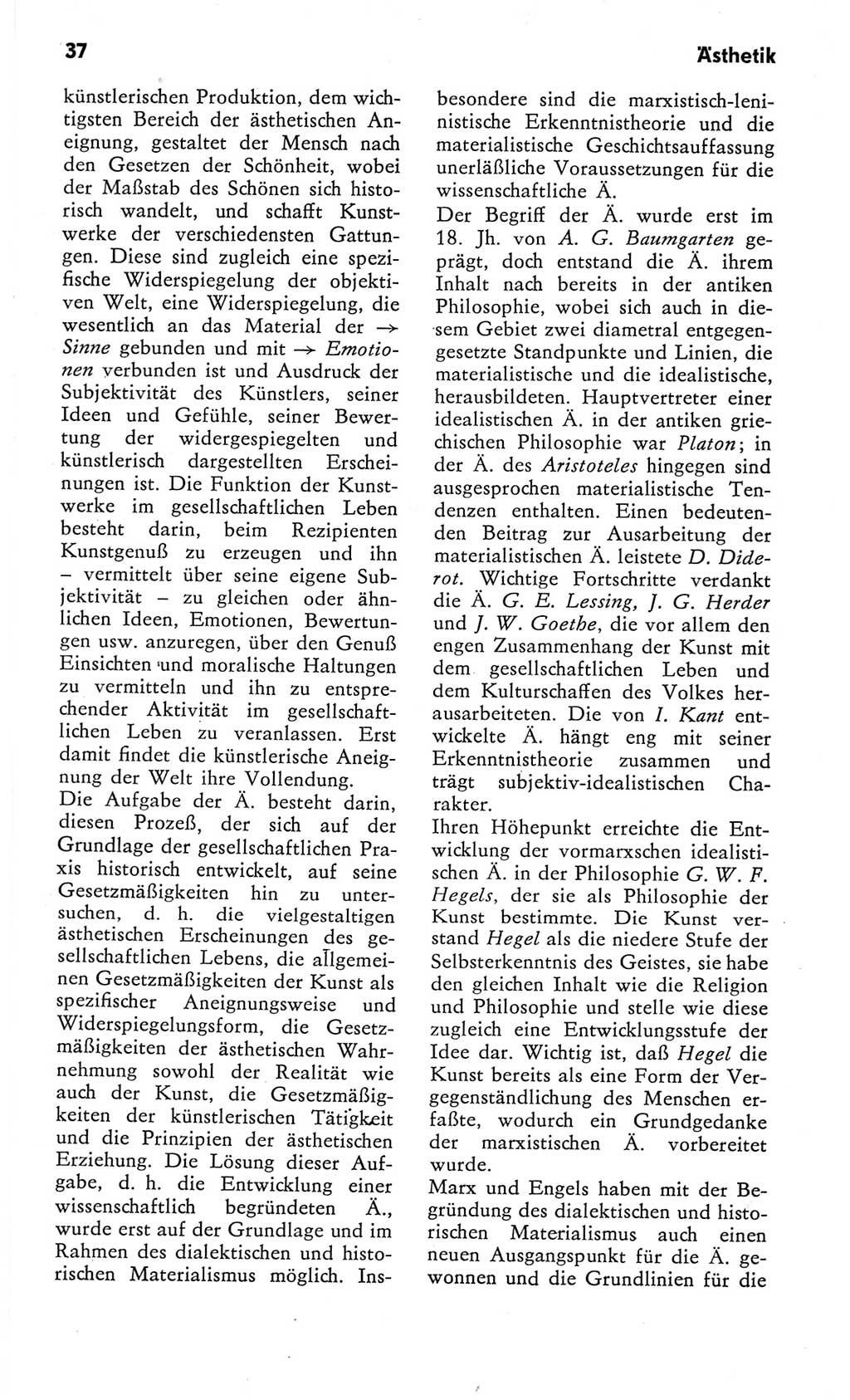 Kleines Wörterbuch der marxistisch-leninistischen Philosophie [Deutsche Demokratische Republik (DDR)] 1982, Seite 37 (Kl. Wb. ML Phil. DDR 1982, S. 37)