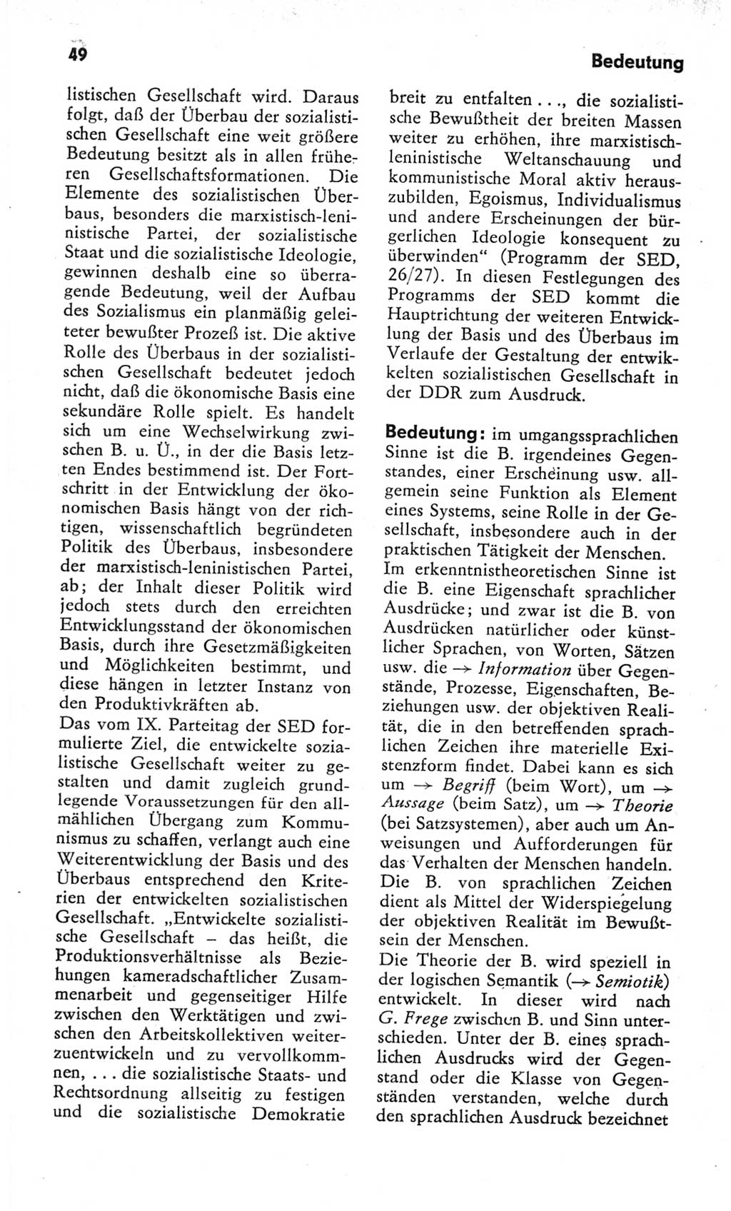 Kleines Wörterbuch der marxistisch-leninistischen Philosophie [Deutsche Demokratische Republik (DDR)] 1982, Seite 49 (Kl. Wb. ML Phil. DDR 1982, S. 49)