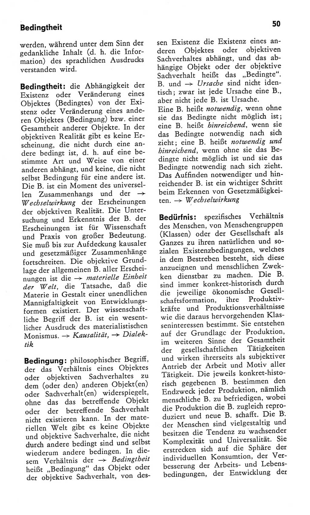 Kleines Wörterbuch der marxistisch-leninistischen Philosophie [Deutsche Demokratische Republik (DDR)] 1982, Seite 50 (Kl. Wb. ML Phil. DDR 1982, S. 50)