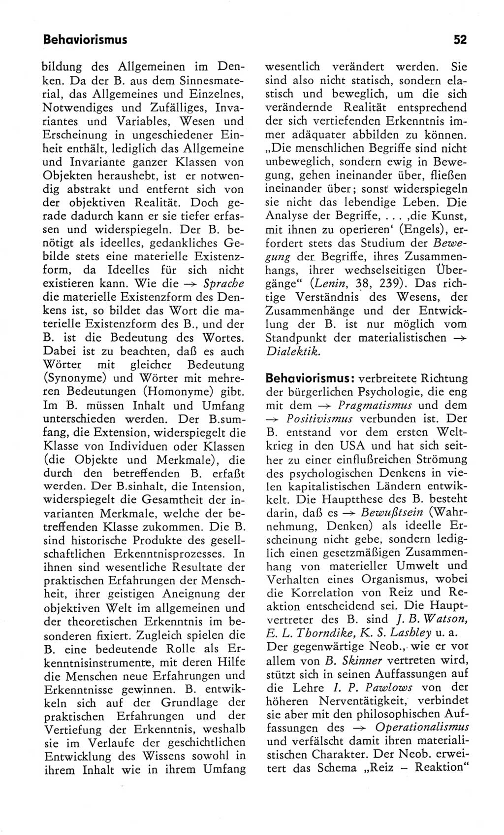Kleines Wörterbuch der marxistisch-leninistischen Philosophie [Deutsche Demokratische Republik (DDR)] 1982, Seite 52 (Kl. Wb. ML Phil. DDR 1982, S. 52)