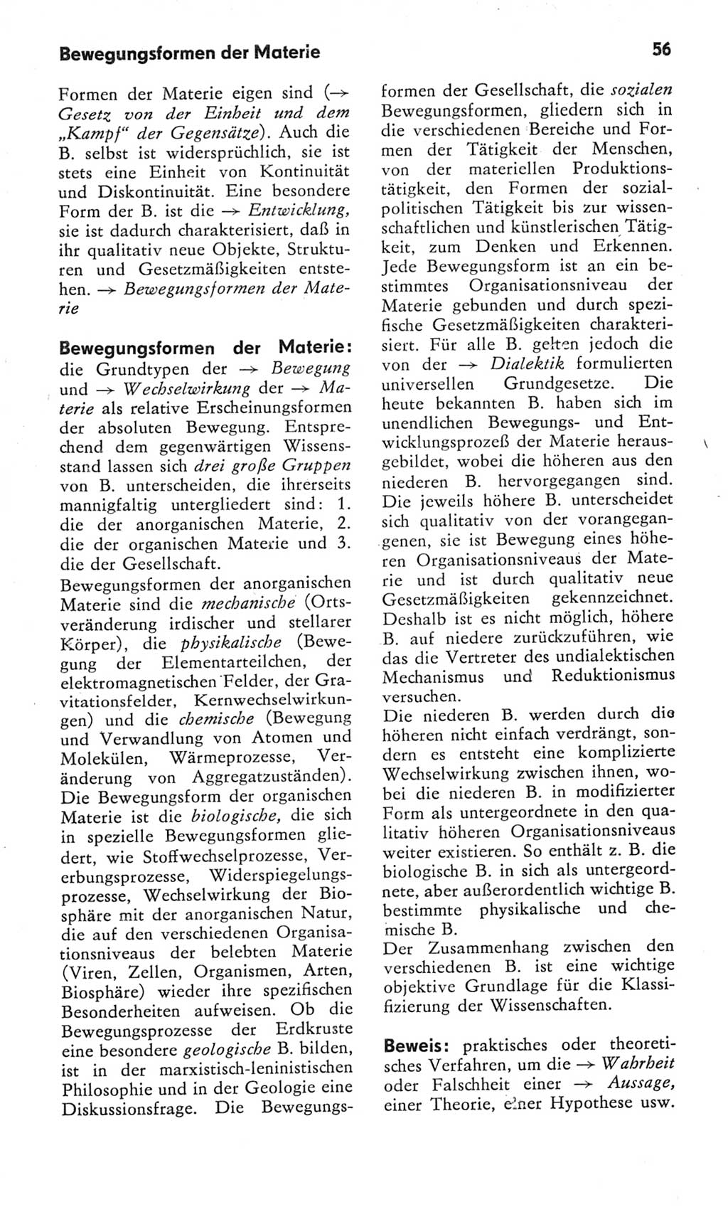 Kleines Wörterbuch der marxistisch-leninistischen Philosophie [Deutsche Demokratische Republik (DDR)] 1982, Seite 56 (Kl. Wb. ML Phil. DDR 1982, S. 56)