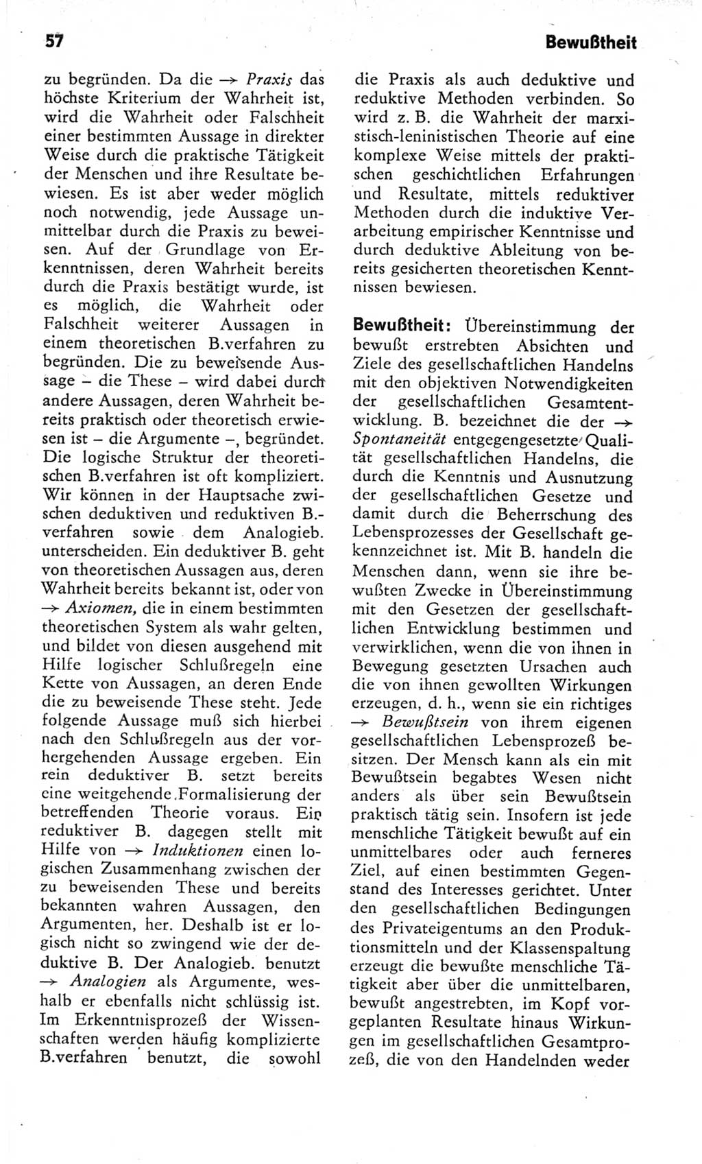 Kleines Wörterbuch der marxistisch-leninistischen Philosophie [Deutsche Demokratische Republik (DDR)] 1982, Seite 57 (Kl. Wb. ML Phil. DDR 1982, S. 57)