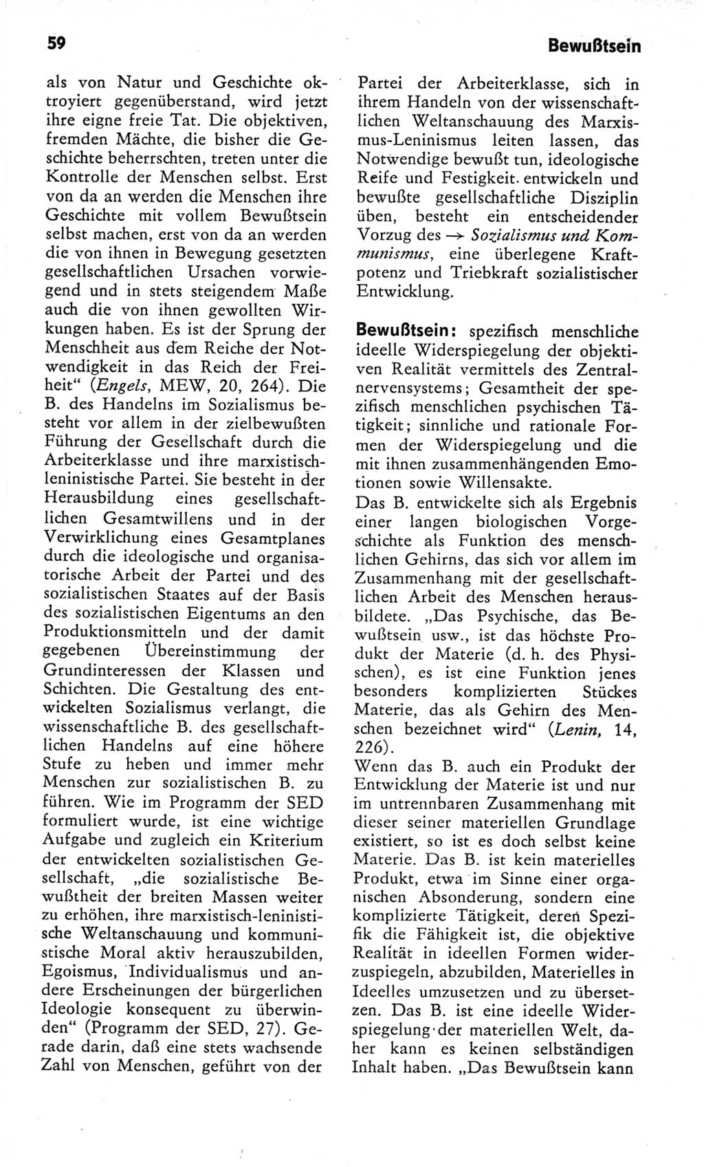 Kleines Wörterbuch der marxistisch-leninistischen Philosophie [Deutsche Demokratische Republik (DDR)] 1982, Seite 59 (Kl. Wb. ML Phil. DDR 1982, S. 59)