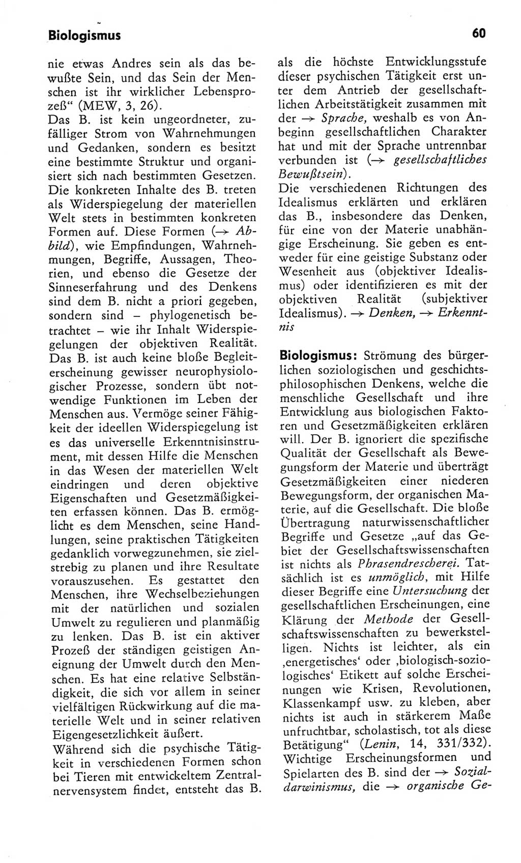 Kleines Wörterbuch der marxistisch-leninistischen Philosophie [Deutsche Demokratische Republik (DDR)] 1982, Seite 60 (Kl. Wb. ML Phil. DDR 1982, S. 60)