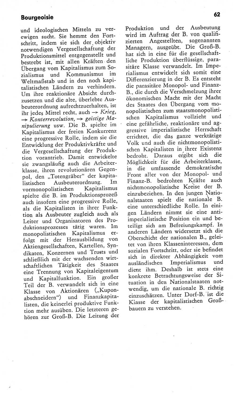 Kleines Wörterbuch der marxistisch-leninistischen Philosophie [Deutsche Demokratische Republik (DDR)] 1982, Seite 62 (Kl. Wb. ML Phil. DDR 1982, S. 62)
