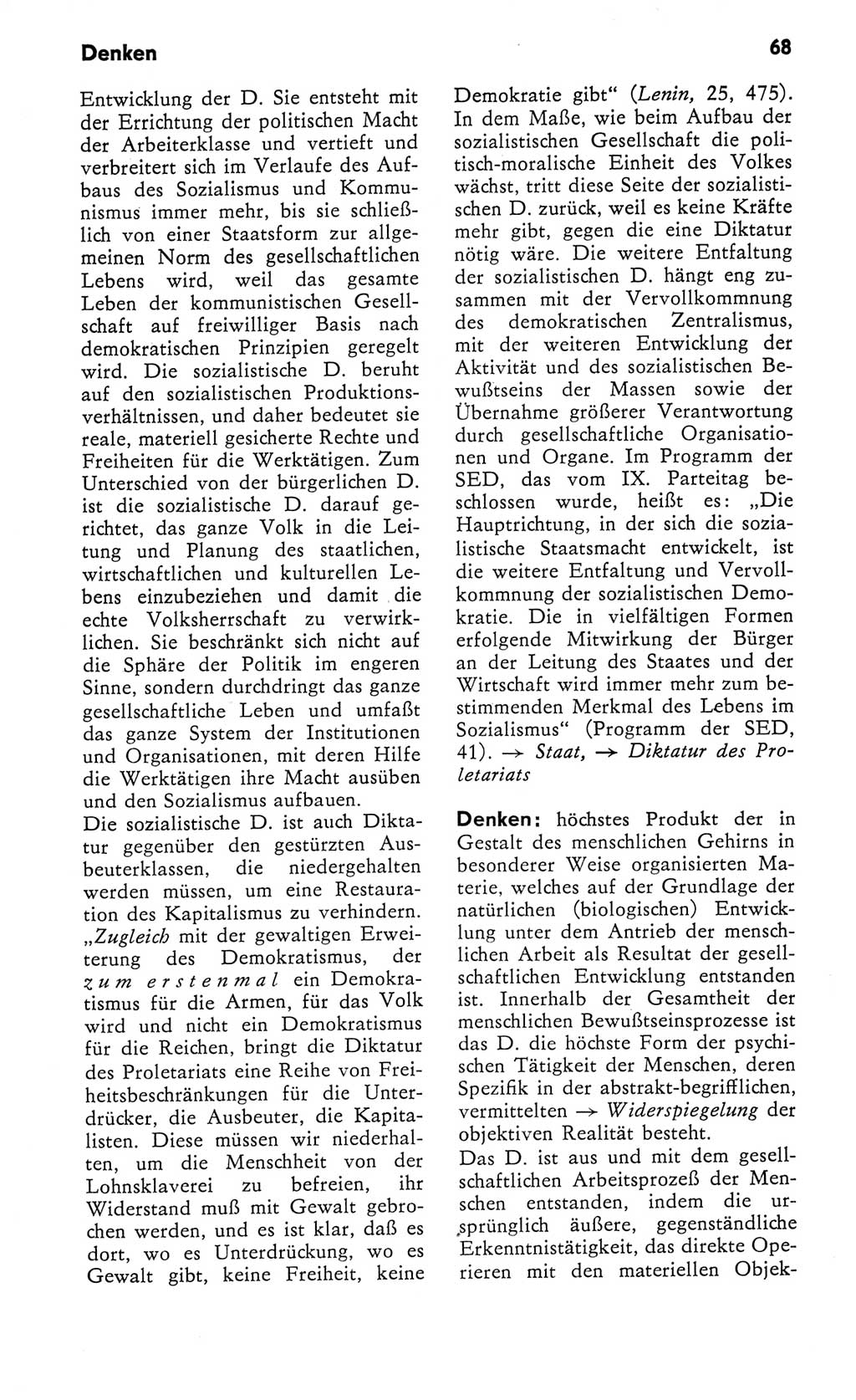 Kleines Wörterbuch der marxistisch-leninistischen Philosophie [Deutsche Demokratische Republik (DDR)] 1982, Seite 68 (Kl. Wb. ML Phil. DDR 1982, S. 68)