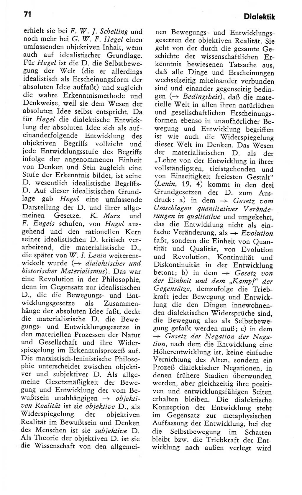 Kleines Wörterbuch der marxistisch-leninistischen Philosophie [Deutsche Demokratische Republik (DDR)] 1982, Seite 71 (Kl. Wb. ML Phil. DDR 1982, S. 71)