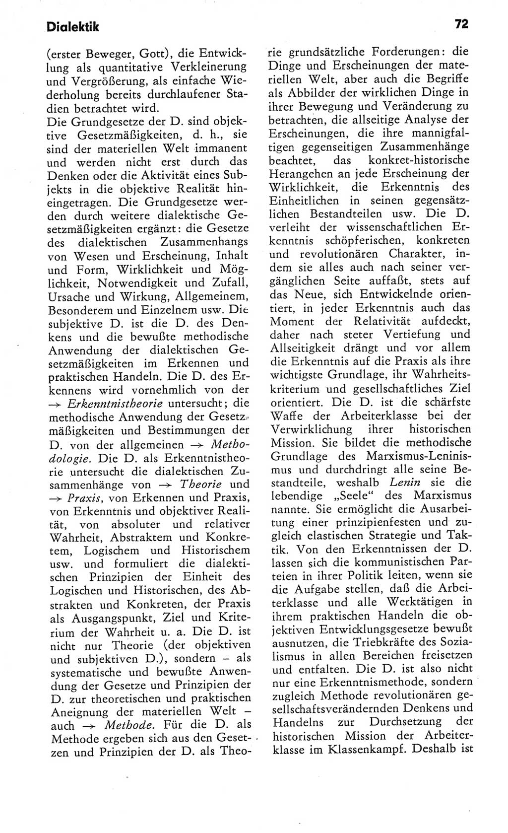 Kleines Wörterbuch der marxistisch-leninistischen Philosophie [Deutsche Demokratische Republik (DDR)] 1982, Seite 72 (Kl. Wb. ML Phil. DDR 1982, S. 72)