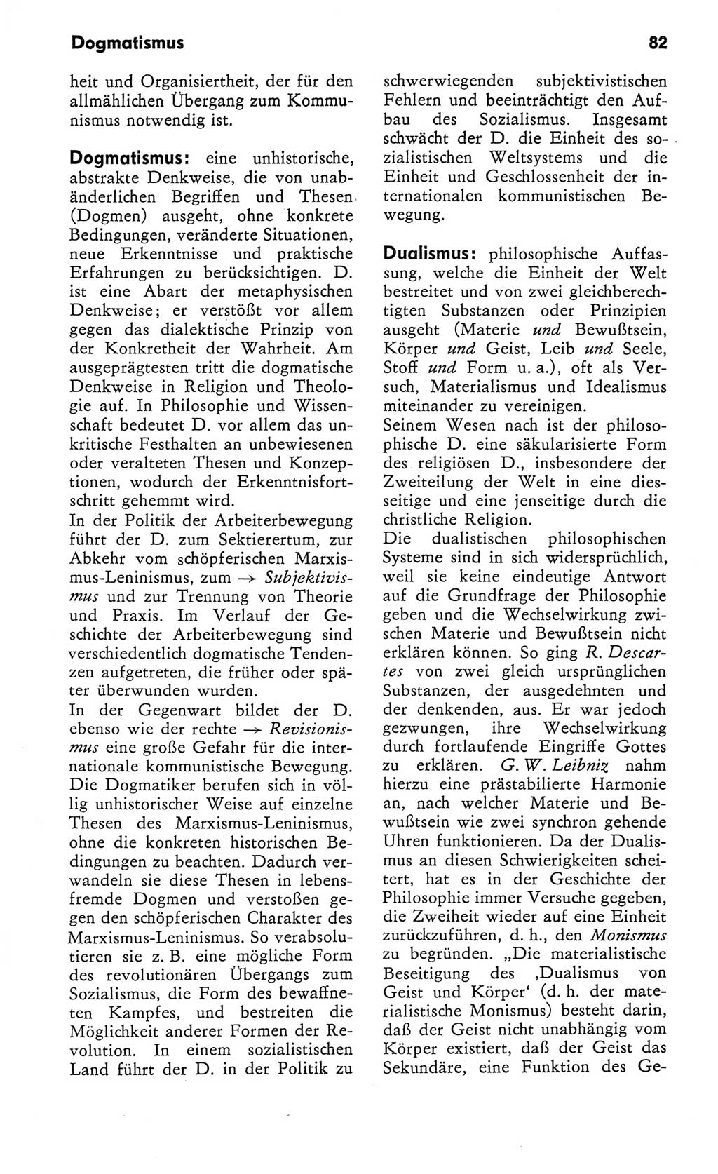 Kleines Wörterbuch der marxistisch-leninistischen Philosophie [Deutsche Demokratische Republik (DDR)] 1982, Seite 82 (Kl. Wb. ML Phil. DDR 1982, S. 82)