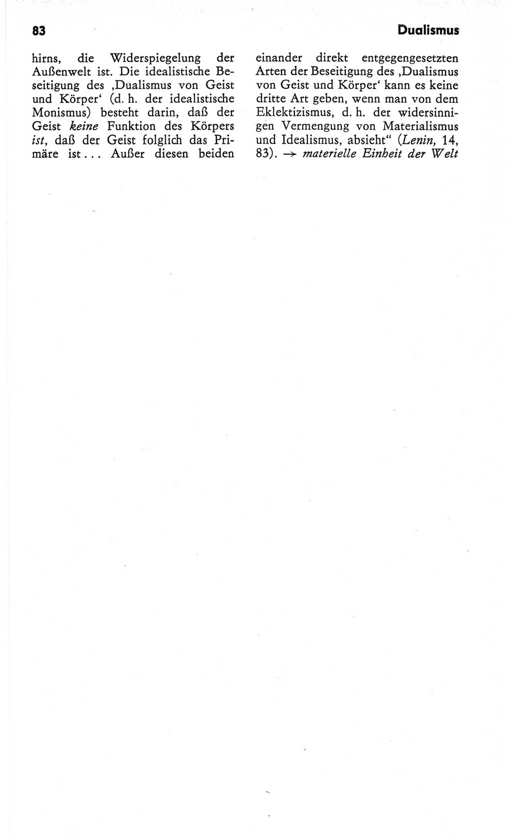 Kleines Wörterbuch der marxistisch-leninistischen Philosophie [Deutsche Demokratische Republik (DDR)] 1982, Seite 83 (Kl. Wb. ML Phil. DDR 1982, S. 83)