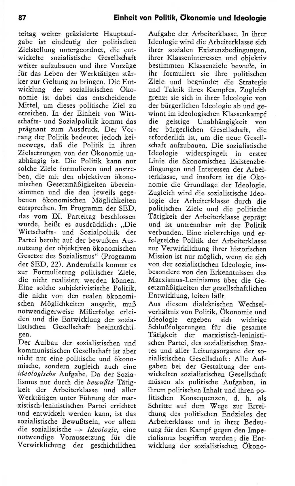 Kleines Wörterbuch der marxistisch-leninistischen Philosophie [Deutsche Demokratische Republik (DDR)] 1982, Seite 87 (Kl. Wb. ML Phil. DDR 1982, S. 87)