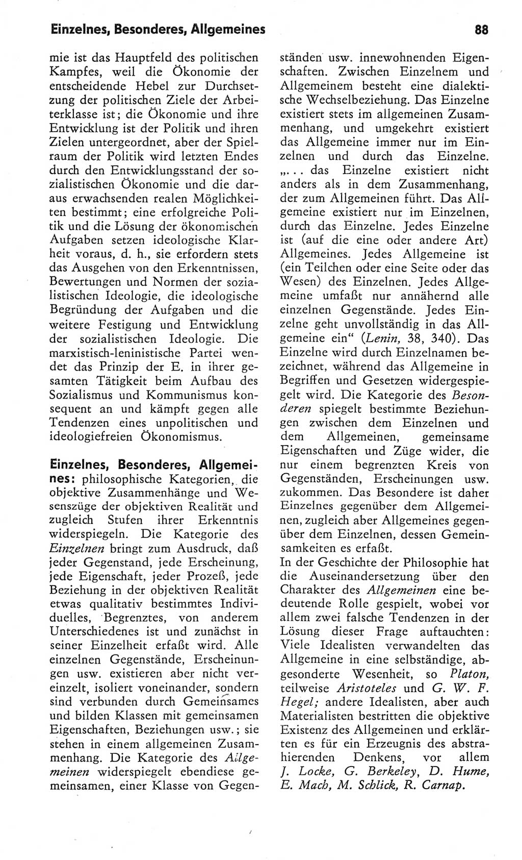 Kleines Wörterbuch der marxistisch-leninistischen Philosophie [Deutsche Demokratische Republik (DDR)] 1982, Seite 88 (Kl. Wb. ML Phil. DDR 1982, S. 88)