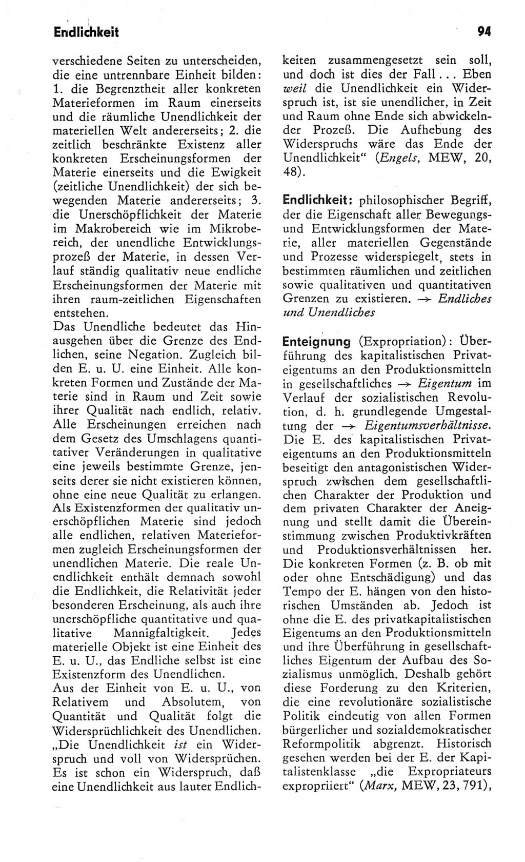 Kleines Wörterbuch der marxistisch-leninistischen Philosophie [Deutsche Demokratische Republik (DDR)] 1982, Seite 94 (Kl. Wb. ML Phil. DDR 1982, S. 94)