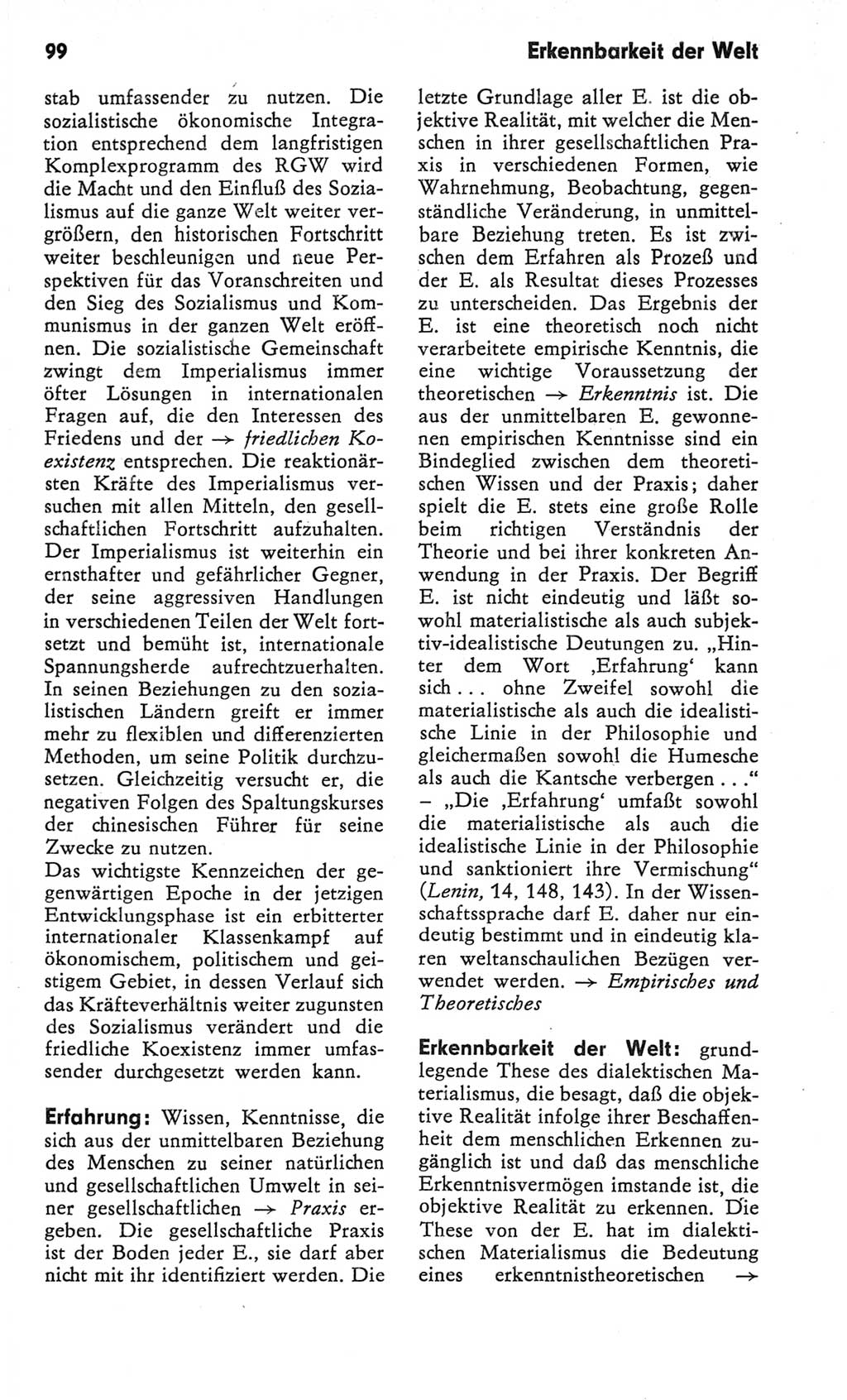 Kleines Wörterbuch der marxistisch-leninistischen Philosophie [Deutsche Demokratische Republik (DDR)] 1982, Seite 99 (Kl. Wb. ML Phil. DDR 1982, S. 99)