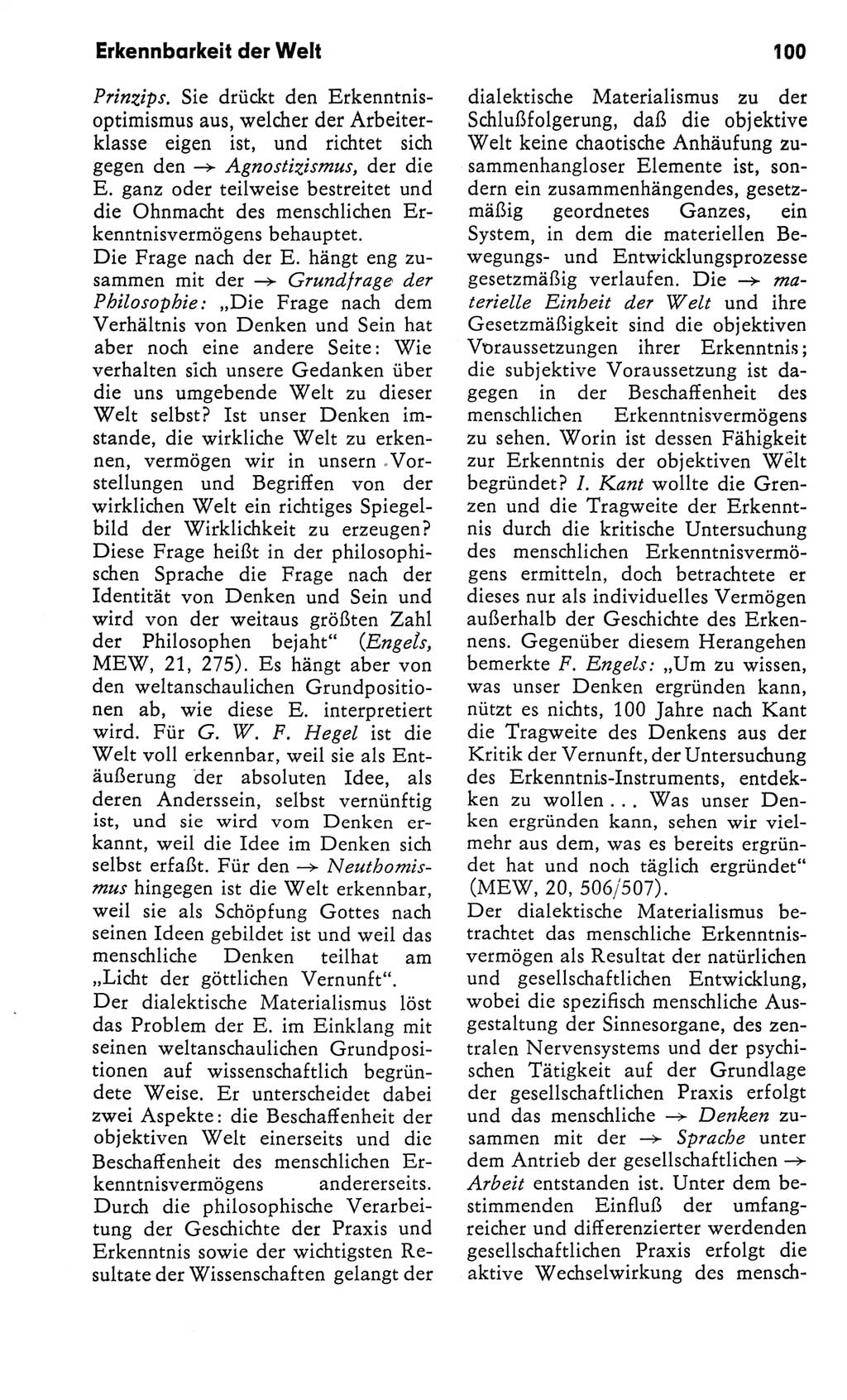 Kleines Wörterbuch der marxistisch-leninistischen Philosophie [Deutsche Demokratische Republik (DDR)] 1982, Seite 100 (Kl. Wb. ML Phil. DDR 1982, S. 100)