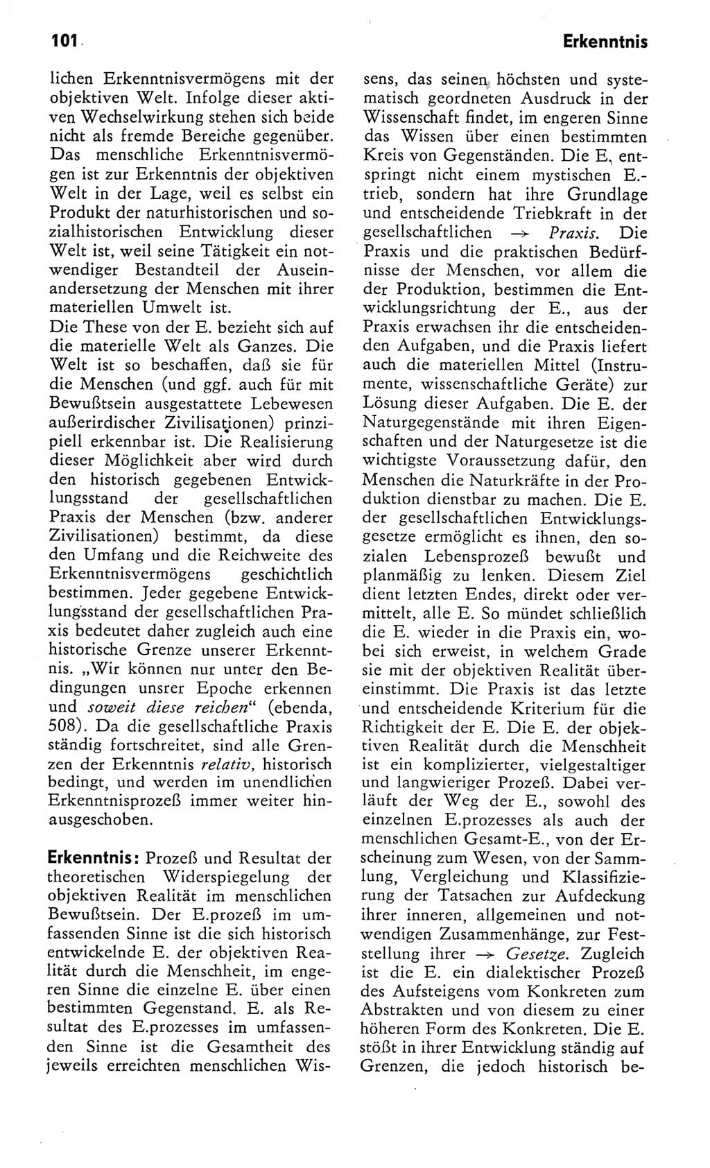 Kleines Wörterbuch der marxistisch-leninistischen Philosophie [Deutsche Demokratische Republik (DDR)] 1982, Seite 101 (Kl. Wb. ML Phil. DDR 1982, S. 101)