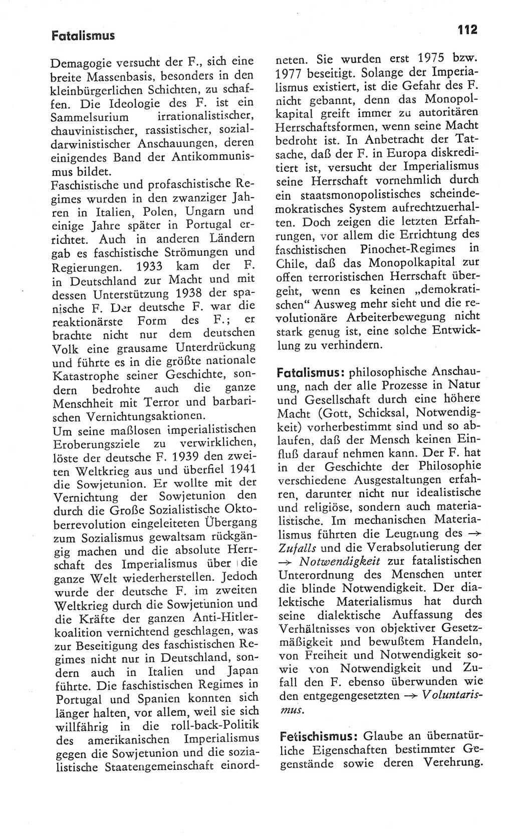 Kleines Wörterbuch der marxistisch-leninistischen Philosophie [Deutsche Demokratische Republik (DDR)] 1982, Seite 112 (Kl. Wb. ML Phil. DDR 1982, S. 112)