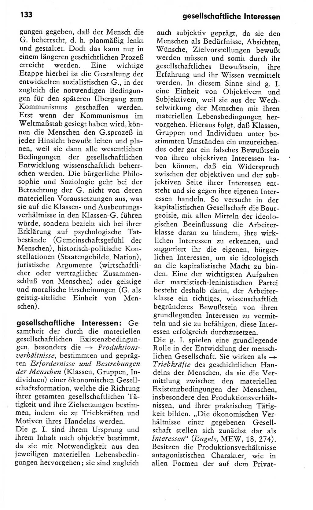 Kleines Wörterbuch der marxistisch-leninistischen Philosophie [Deutsche Demokratische Republik (DDR)] 1982, Seite 133 (Kl. Wb. ML Phil. DDR 1982, S. 133)