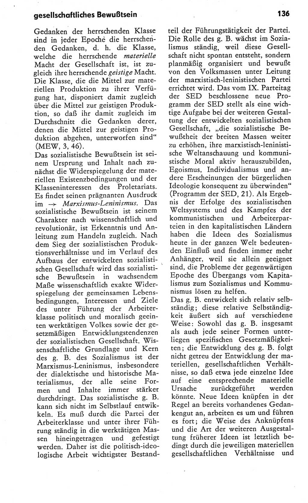 Kleines Wörterbuch der marxistisch-leninistischen Philosophie [Deutsche Demokratische Republik (DDR)] 1982, Seite 136 (Kl. Wb. ML Phil. DDR 1982, S. 136)
