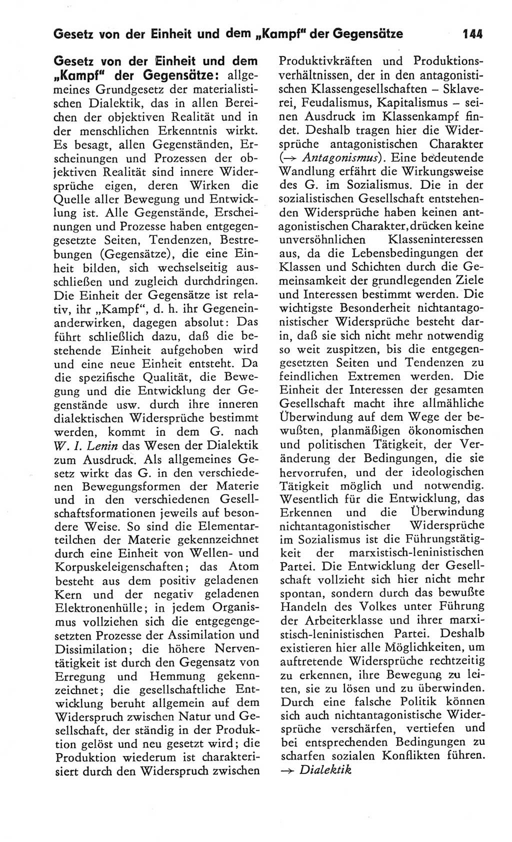 Kleines Wörterbuch der marxistisch-leninistischen Philosophie [Deutsche Demokratische Republik (DDR)] 1982, Seite 144 (Kl. Wb. ML Phil. DDR 1982, S. 144)