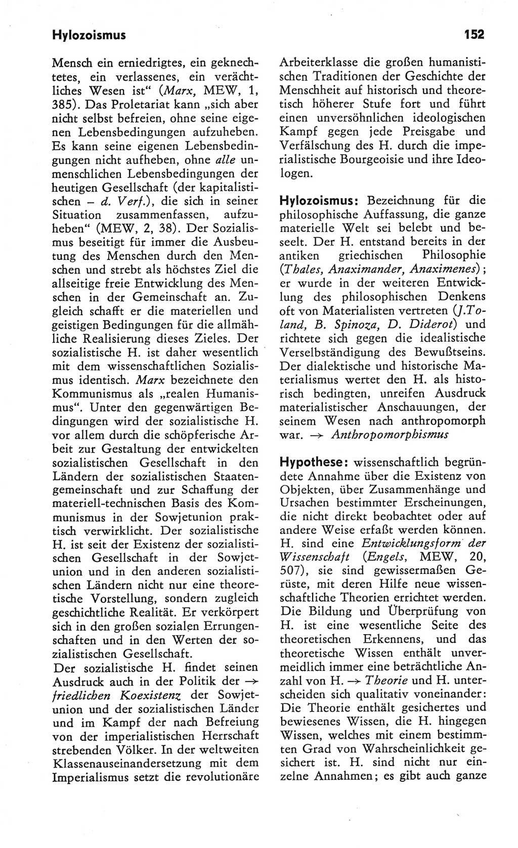 Kleines Wörterbuch der marxistisch-leninistischen Philosophie [Deutsche Demokratische Republik (DDR)] 1982, Seite 152 (Kl. Wb. ML Phil. DDR 1982, S. 152)