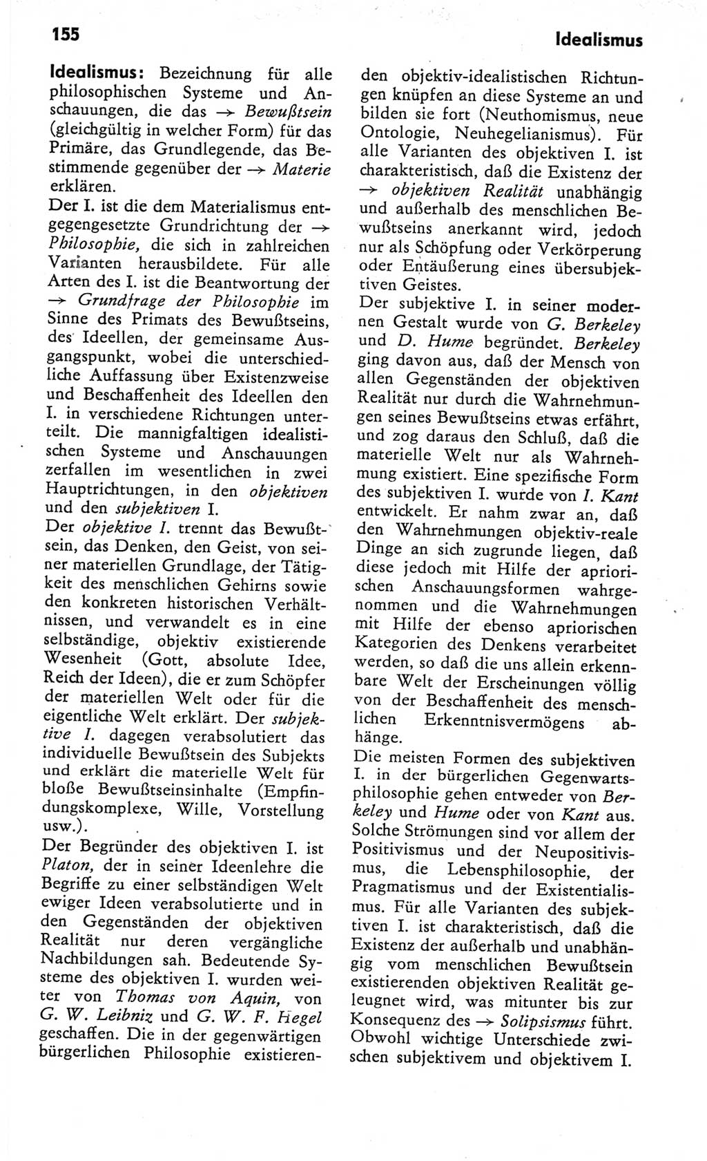 Kleines Wörterbuch der marxistisch-leninistischen Philosophie [Deutsche Demokratische Republik (DDR)] 1982, Seite 155 (Kl. Wb. ML Phil. DDR 1982, S. 155)