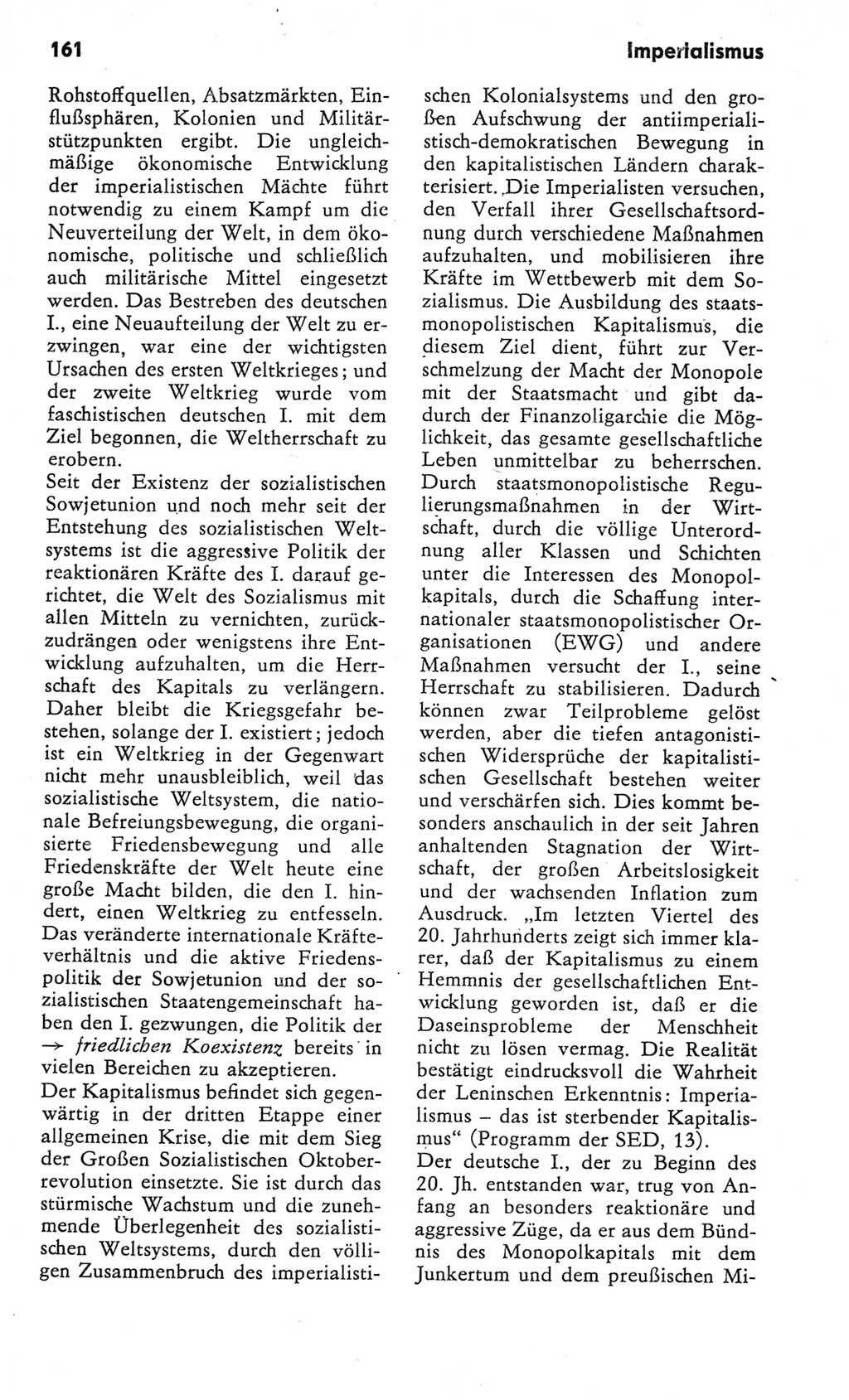 Kleines Wörterbuch der marxistisch-leninistischen Philosophie [Deutsche Demokratische Republik (DDR)] 1982, Seite 161 (Kl. Wb. ML Phil. DDR 1982, S. 161)