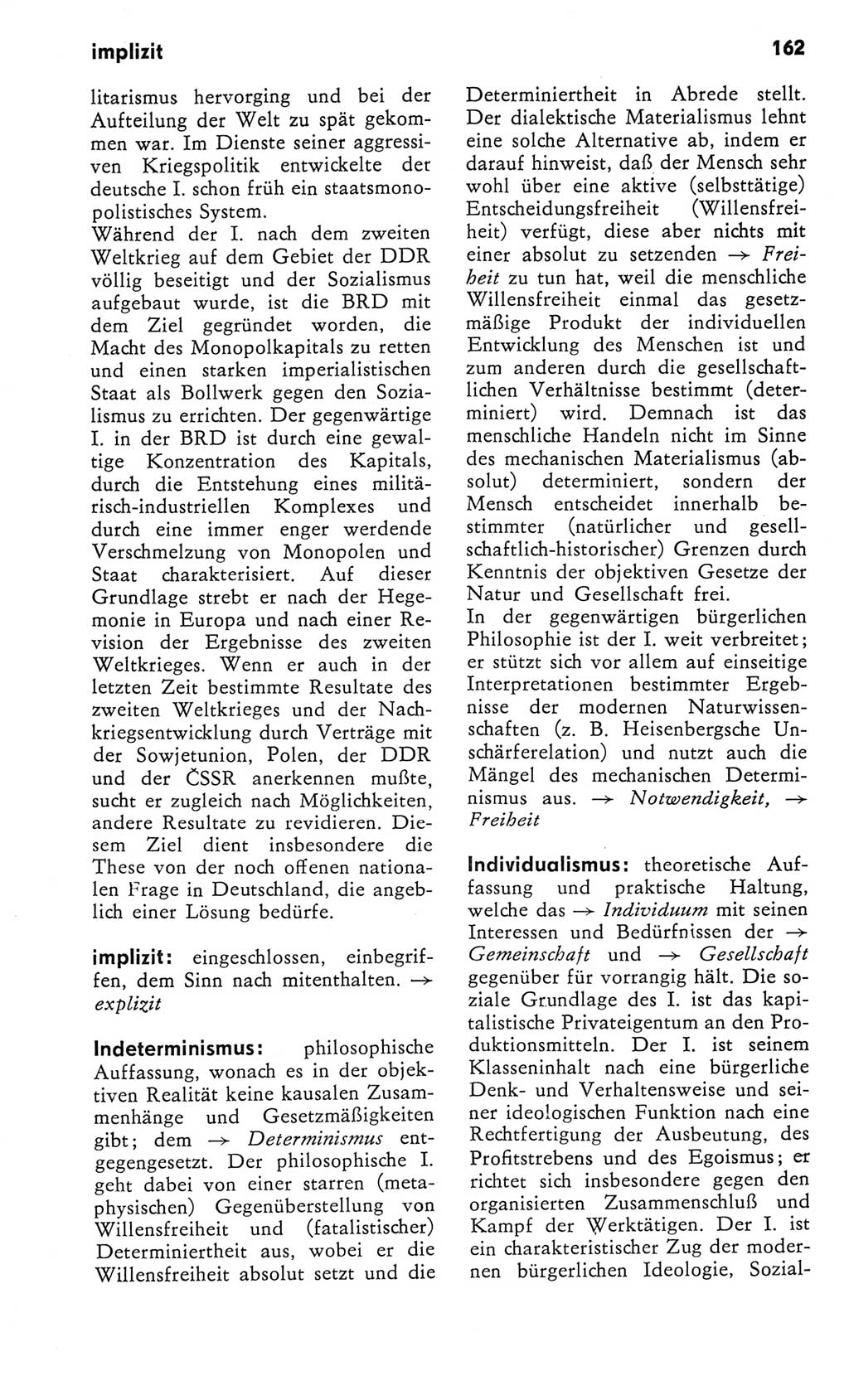 Kleines Wörterbuch der marxistisch-leninistischen Philosophie [Deutsche Demokratische Republik (DDR)] 1982, Seite 162 (Kl. Wb. ML Phil. DDR 1982, S. 162)