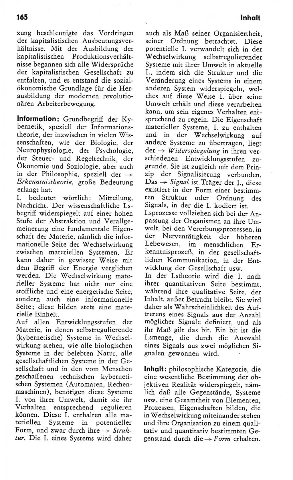 Kleines Wörterbuch der marxistisch-leninistischen Philosophie [Deutsche Demokratische Republik (DDR)] 1982, Seite 165 (Kl. Wb. ML Phil. DDR 1982, S. 165)